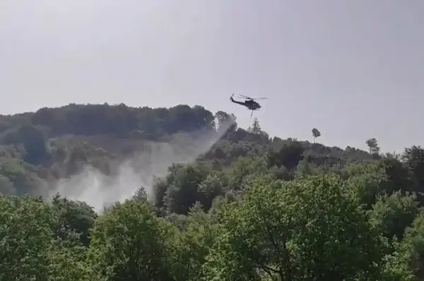 Два армиски хеликоптери го гаснат пожарот на планината Јабланица