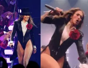 ВИДЕО | Џенифер Лопез за малку ќе треснеше на сцената во Лас Вегас: Нејзината реакција ја остави публиката без зборови 
