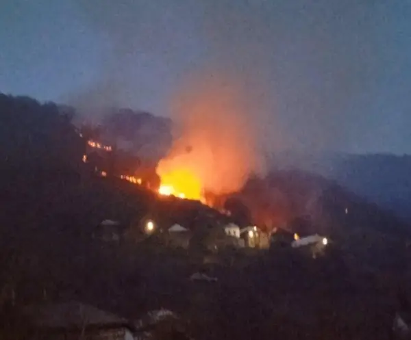 (ФОТО) „ТППЕ Кичево“ целосно го локализира и изгасна пожарот кој го зафати с.Душогубица – кичевско