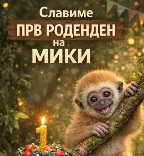 Скопската Зоолошка организира прослава за првиот роденден на гибонот Мики