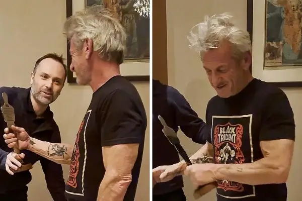 Шон Пен доби Оскар изработен од метал на уништениот украински воз во Киев