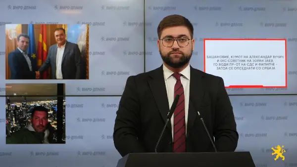 Манасиевски: Башановиќ, кумот на Александар Вучиќ и екс советник на Зоран Заев, го води ПР-от на СДС и Филипче