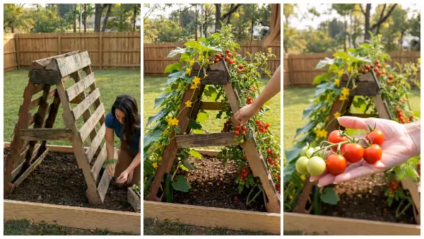Наместо шпалир, можете да користите палети – Трик како да засадите тиквички и шери домати (видео)