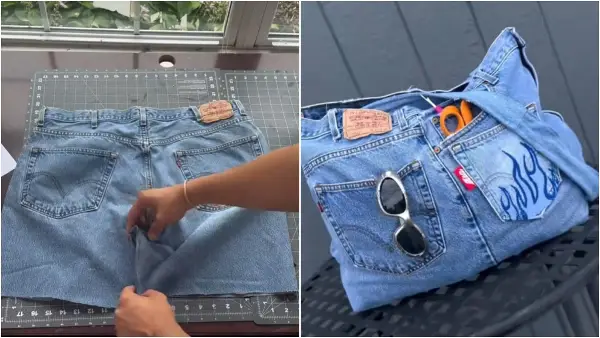 Не сакате да ги фрлите старите фармерки? Еве како да ги претворите ги во торба!