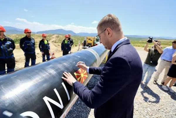 Мицкоски на поставување на камен темелник на 400 кV далекувод од ТС „Битола 2”