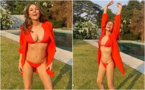 ФОТО | Елизабет Харли лежи топлес во трева, на 60 години го покажа бомбастичното тело