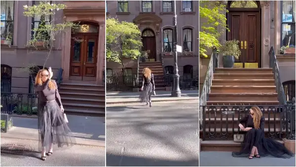 Лила во чевлите на Кери Бредшо: Се прошета по култната улица каде што живееше актерката од серијата „Сексот и градот“