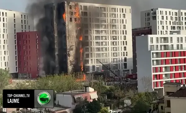 (ВИДЕО) Најмалку 11 лица се повредени во пожар во станбен комплекс во Тирана