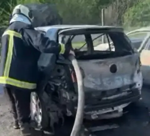 ВИДЕО: Едно лице повредено во пожарот под Кале