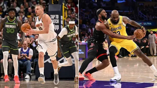 Јокиќ со нов троен ефект, Леброн со дабл-дабл, за стартни победи на Денвер и Лејкерс во плеј-офот
