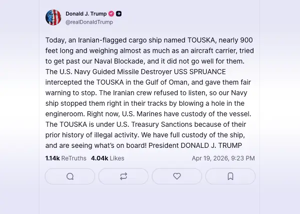 ВИДЕО| Американските маринци пресретнаа и заробија ирански брод, според Трамп