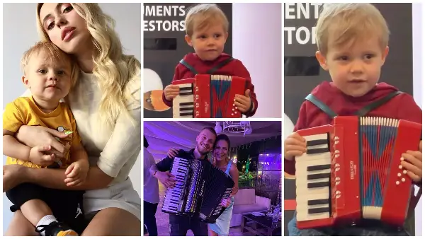 Малиот Киан по стапките на тато: На 2 години го имаше првиот настап со хармоника и изведе позната македонска песна (фото)