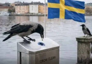 ВИДЕО | Интелигентни „чистачи“ на улиците – враните во Шведска собираат отпад и добиваат храна како награда