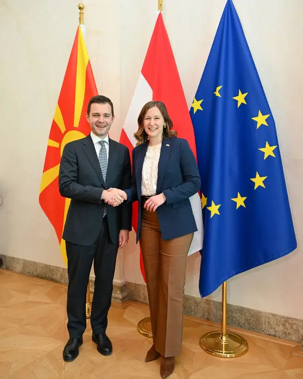 Министерот Муцунски на средба со Клаудија Бауер: Проширувањето на ЕУ е геополитичка неопходност за стабилност и безбедност