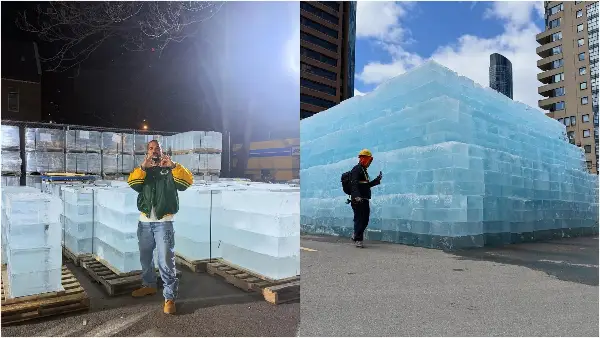 Раперот Дрејк е маркетинг гениј: Датумот за новиот албум го сокрил во блок со мраз висок 4,5 метри во центарот на Торонто