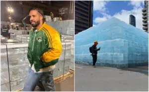 ФОТО+ВИДЕО | Обидот на Дрејк да го промовира новиот албум со ледена скулптура среде Торонто не успеа – пожарникарите му ја стопија