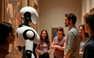 Необичен туристички водич — робот ги шета посетителите во музеј во Торино