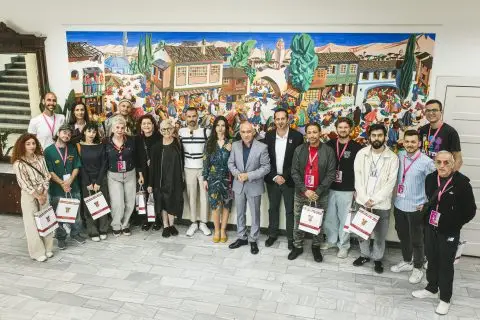 Гостите на фестивалот на Монодрама на прием кај градоначалникот Коњановски