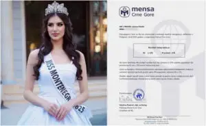 Мис Црна Гора меѓу најинтелигентните во светот — со коефициент на интелигенција 135, стана членка на Менса