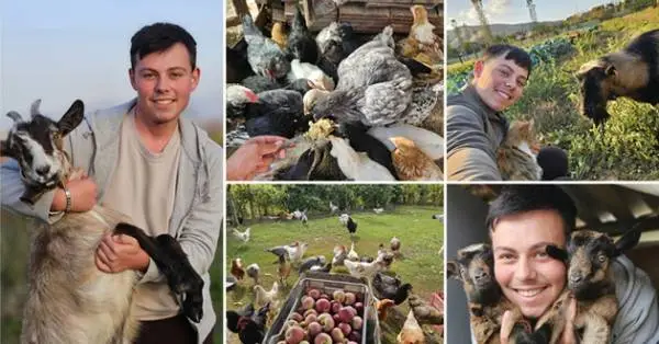 Марио (21) од Битола учи факултет и има фарма во село Крклино: „Носам кози на пасење, собирам јајца од кокошките“