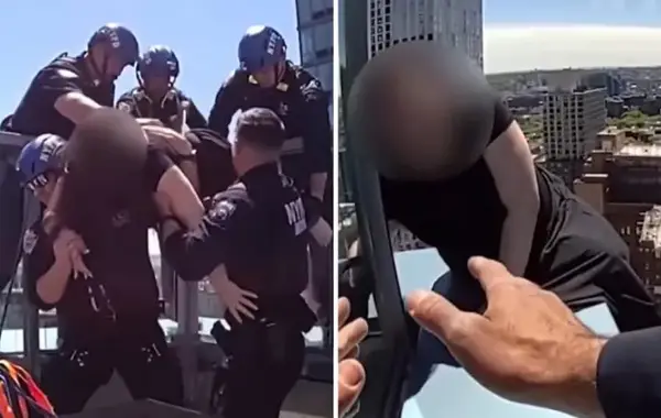 Драма на врв на облакодер: Полицијата спаси жена од страшна смрт (ВИДЕО)