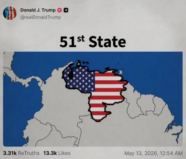 Трамп објави мапа на Венецуела како 51-ва држава на САД