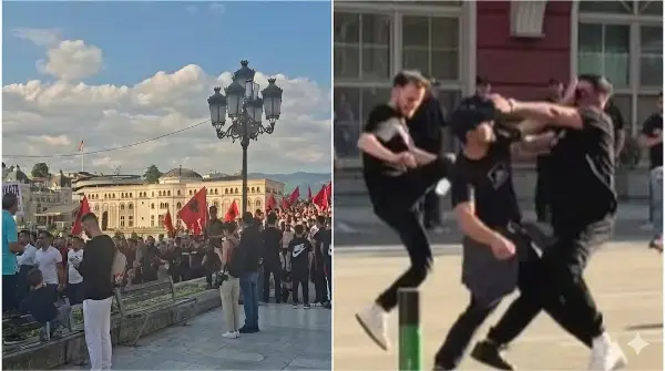 ВИДЕО: Тепачка по протестот на албанските студенти во Скопје, три лица приведени