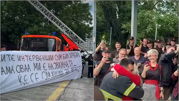 Скопски пожарникар ја запроси девојката на Денот на пожарникарите: „Во сите интервенции сум бил храбар, но оваа ми е најважната - Ќе се омажиш ли за мене?“