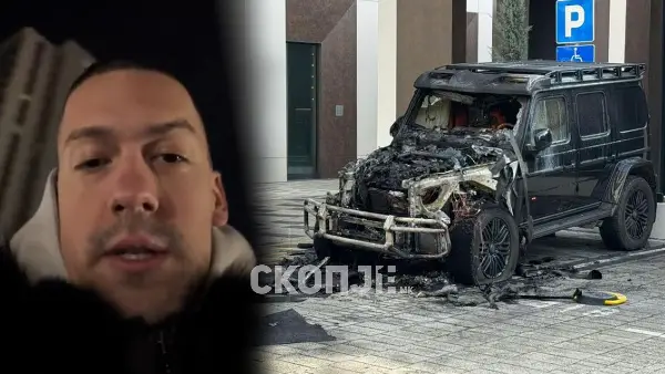Обвинение против 22-годишник за палење на авотмобилот на Бака Прасе - му барал 40.000 евра месечно 