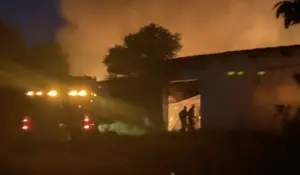 Голем пожар избувна во Радовиш – горат погони и машини во поранешен „Декортекс“
