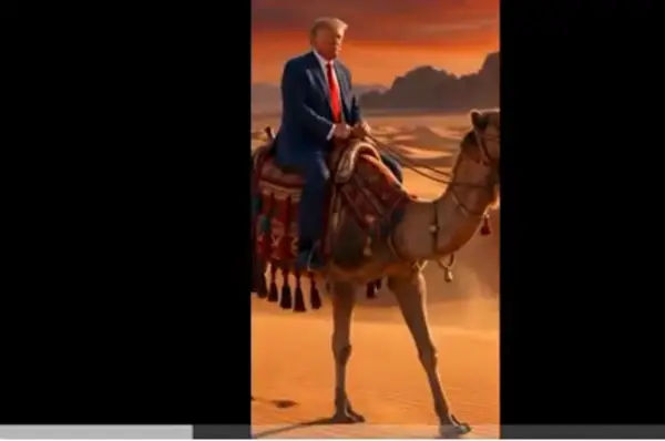 Трамп објави речиси неописиво ВИ видео: Јава лав, камила, скока со падобран, шета по Месечината