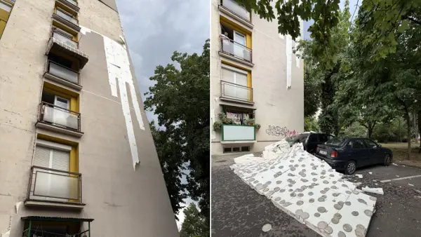 Падна фасада од станбена зграда во Козле
