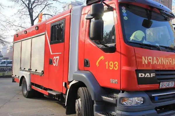Гори трева во близина на Природно -математичкиот факултет, екипите на терен