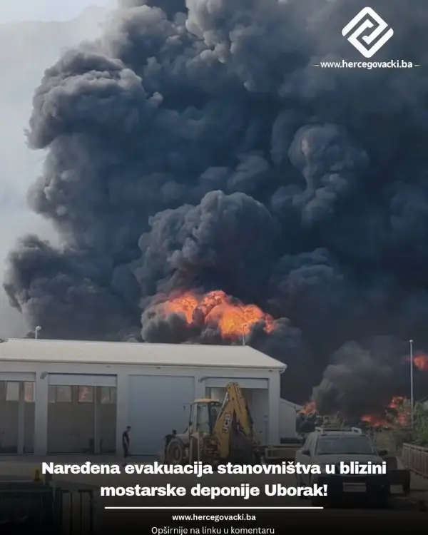 ВИДЕО| Наредена евакуација! Голем пожар од депонија се шири кон Мостар