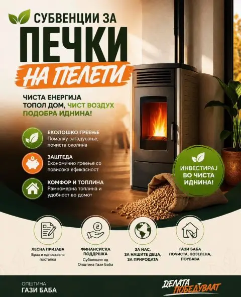 За жителите на Гази Баба и годинава има субвенции за купување печки на пелети