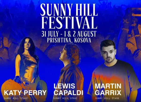 Katy Perry, Martin Garrix, Lewis Capaldi, Pawsa и Keinemusik меѓу хедлајнерите на Sunny Hill Festival 2026