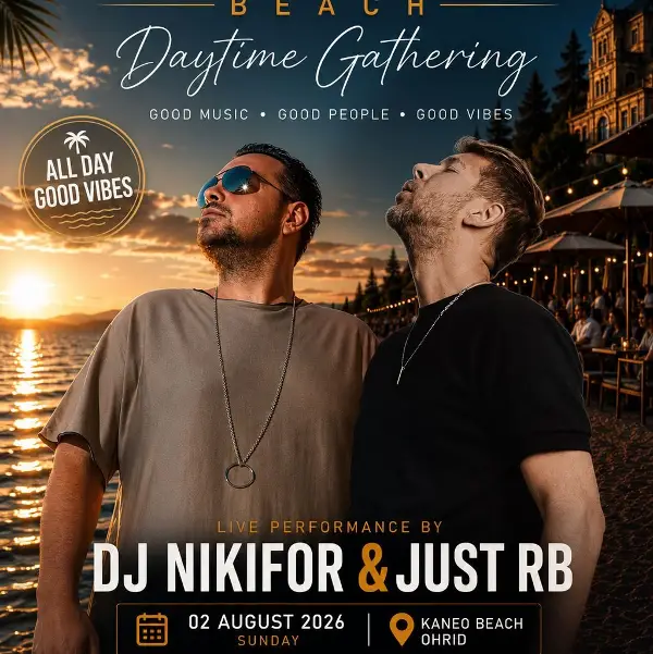 Kaneo Beach на 2 август со Day Party со Just RB и Nikifor – премиерна live изведба на новата трака „In My Dreams“