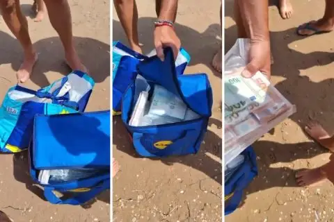 БРАНОВИТЕ НА ПЛАЖА ИСФРЛИЈА ПОВЕЌЕ ОД 700.000 евра: Луѓе втрчуваа во морето за да соберат пари