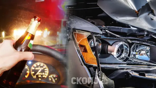 Скопјанец со 3,29 промили алкохол предизвика сообраќајна несреќа