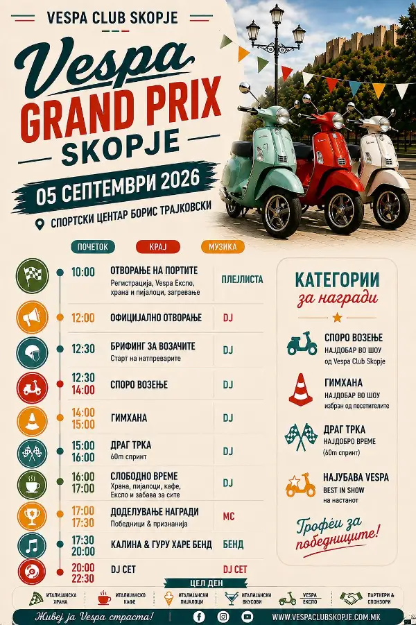 Од Рим до Скопје – Vespa Grand Prix Skopje 2026