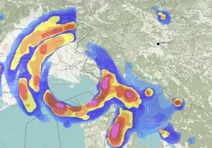 Метеоролошките радари регистрираа невообичаен вртлог над Италија, Словенија и Хрватска