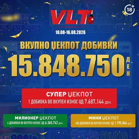 СРЕЌНИ ВЛТ ВЕСТИ: M.T. ОД ПРИЛЕП ОСВОИ СУПЕР МИЛИОНЕР ВРЕДЕН 7.687.144 ДЕНАРИ