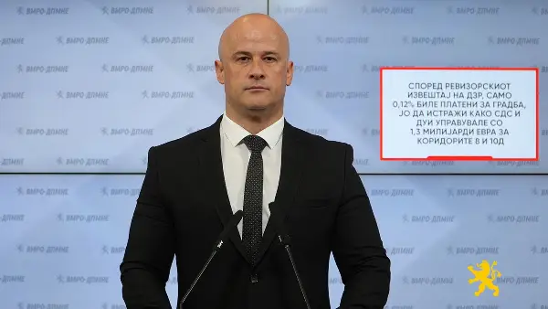 Само 0,12% од 1,3 милијарди евра за коридорите 8 и 10д се однесувале на изградба