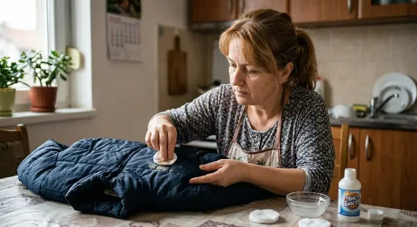 Ставете ДВЕ КАПКИ ОД ОВАА ТЕЧНОСТ НА ПАМУК и исчистете ја вашата јакна без да ја перете во машина: Трик од 30 секунди ги отстранува дамките