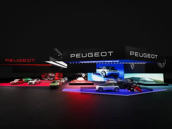 Peugeot го претставува својот нов дизајн на изложбениот простор на Саемот за автомобили во Париз 2026
