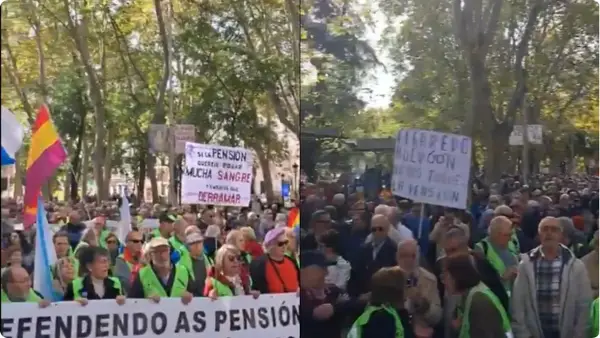 (ВИДЕО) Протести во Мадрид за повисоки пензии и зачувување на јавниот пензиски систем