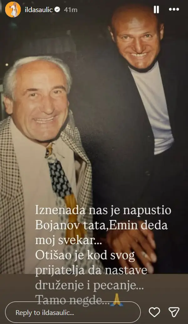 Илда Шаулиќ се прости од свекорот: „Отиде кај својот пријател, да продолжат со дружењето и риболовот“