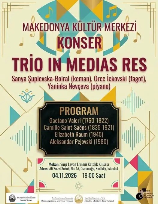 Концерт на камерниот ансамбл „Trio in Medias Res“ во македонскиот КИЦ во Истанбул