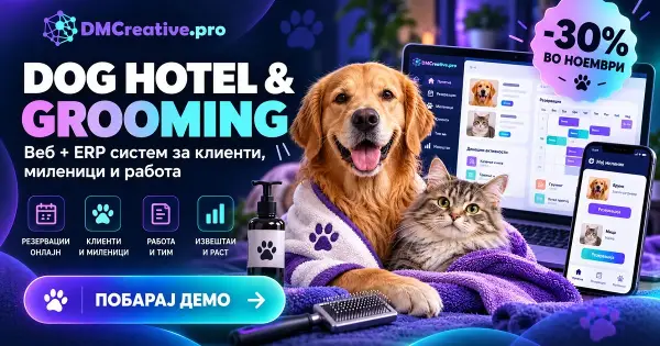 DMC Grooming  Hotel: дигитален систем за полесно управување со груминг-салон и хотел за миленици