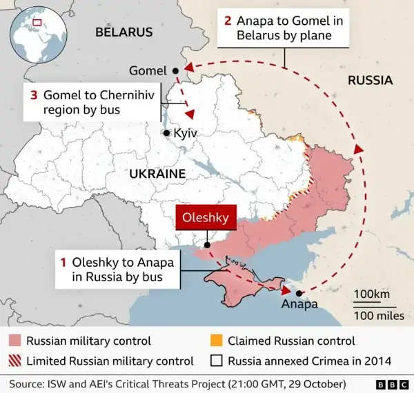 Евакуираните цивили од Олешки пристигнаа во Белорусија – Русија или Украина, каде ќе се засолнат?